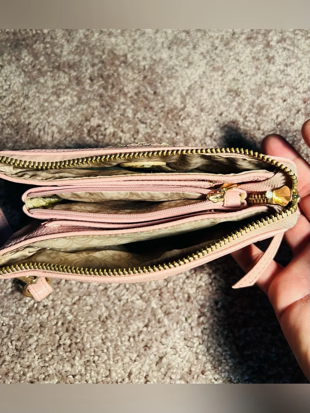 Charming Charlie Pink Crossbody Purse Woven Handbag Small - No Shoulder Strap
